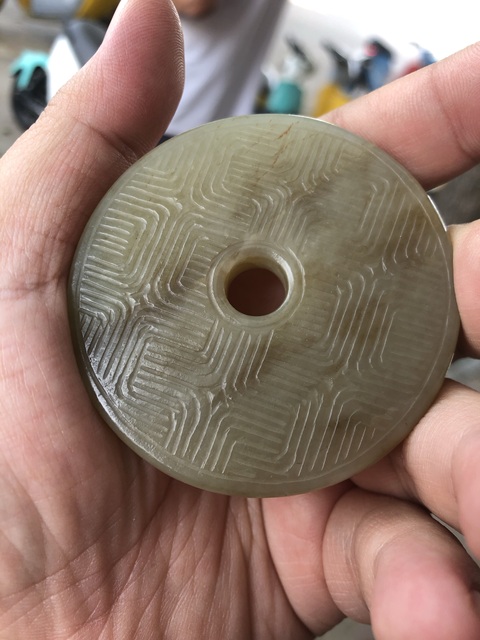 古玩玉器和田玉雕“蒲紋璧”真品鑒賞圖