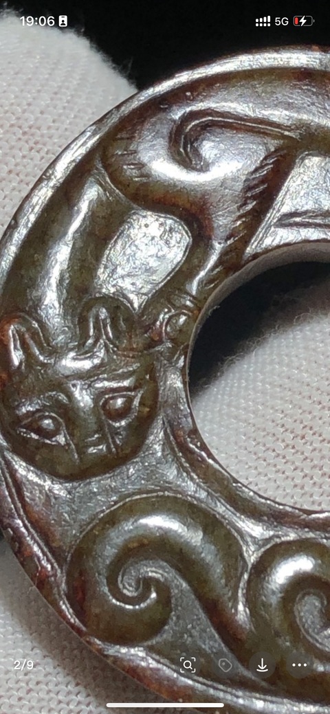 古玩玉器仿古螭龍紋玉璧真品鑒賞圖