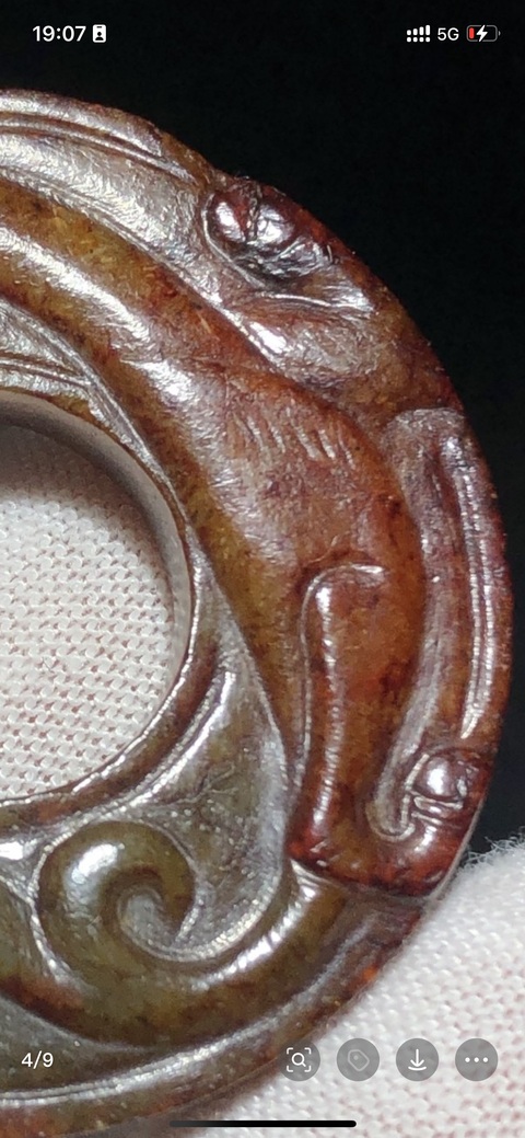 古玩玉器仿古螭龍紋玉璧真品鑒賞圖
