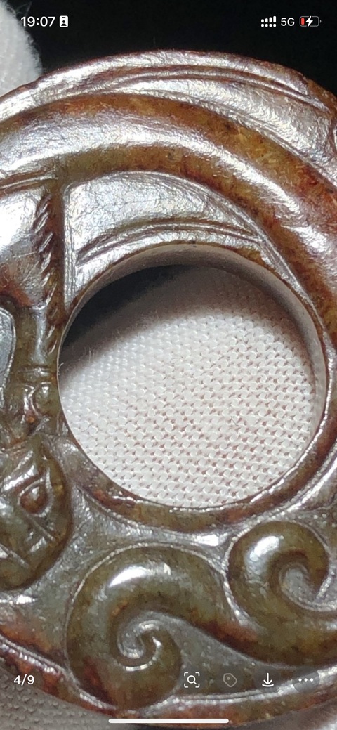 古玩玉器仿古螭龍紋玉璧真品鑒賞圖