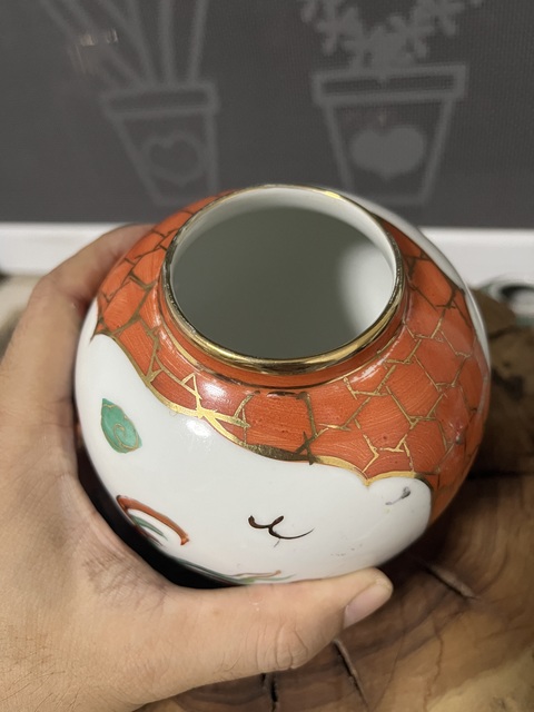 古玩陶瓷珊瑚紅粉彩龍鳳紋罐真品鑒賞圖