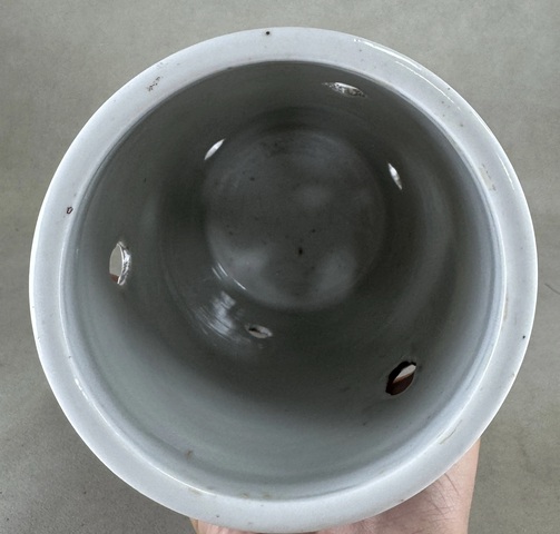古玩陶瓷淺絳彩博古圖帽筒真品鑒賞圖