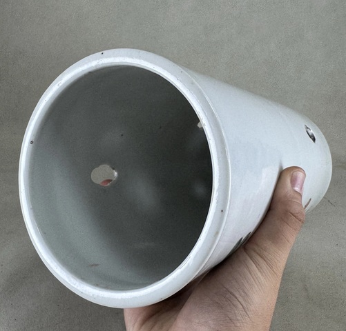 古玩陶瓷淺絳彩博古圖帽筒真品鑒賞圖