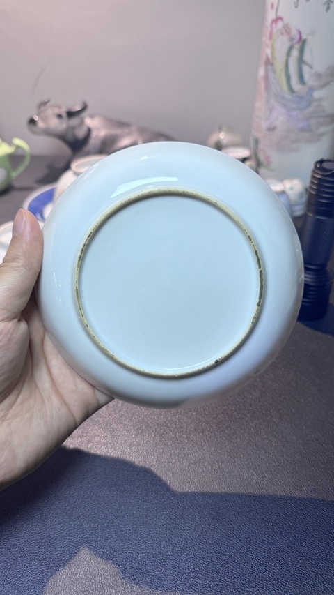 古玩陶瓷乾隆細路廣彩盤真品鑒賞圖