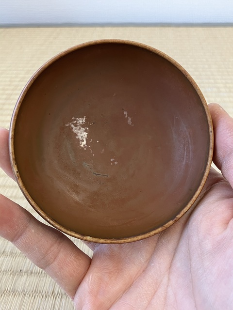 古玩陶瓷柿紅釉缽真品鑒賞圖