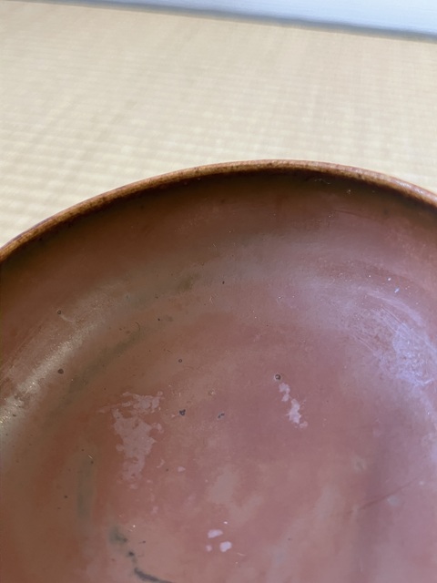 古玩陶瓷柿紅釉缽真品鑒賞圖
