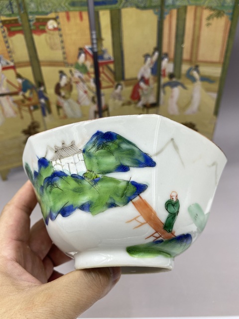 古玩陶瓷清道光 粉彩人物故事紋碗拍賣,當前價格3000元