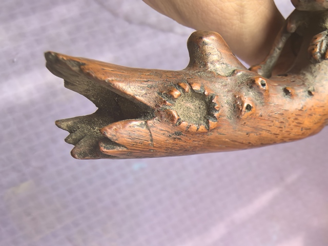 古玩雜項沉香木雕刻的梅花枝真品鑒賞圖