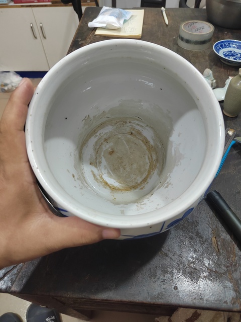 古玩陶瓷青花廣口尊真品鑒賞圖