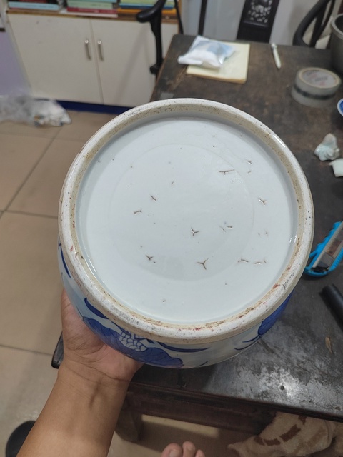 古玩陶瓷青花廣口尊真品鑒賞圖