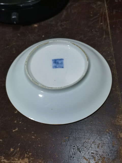 古玩陶瓷青花加彩駿馬圖盤真品鑒賞圖