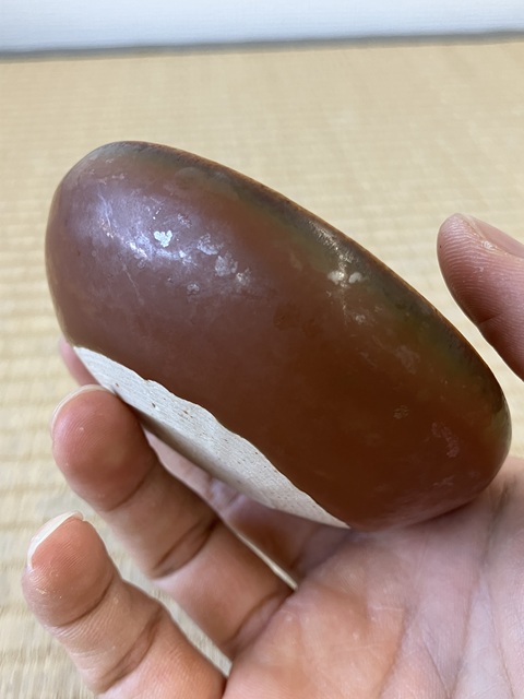 古玩陶瓷柿紅釉缽真品鑒賞圖