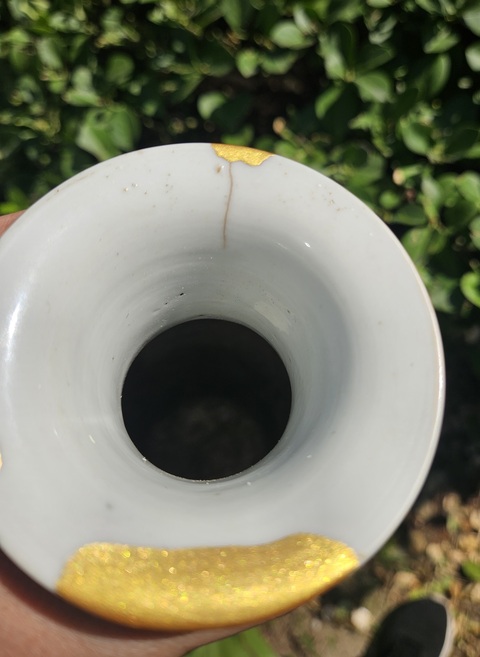 古玩陶瓷粉彩人物故事尺瓶真品鑒賞圖