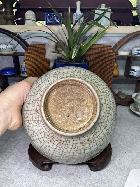 古玩陶瓷仿官釉墩式碗真品鑒賞圖