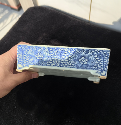 古玩陶瓷青化纏枝蓮水仙盆真品鑒賞圖
