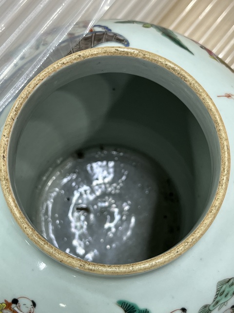 古玩陶瓷百子鬧春圖粉彩將軍罐真品鑒賞圖