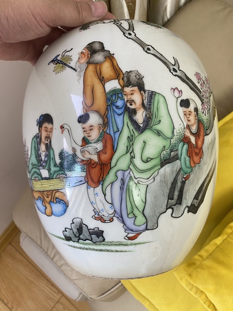 古玩陶瓷民國粉彩四愛圖罐真品鑒賞圖