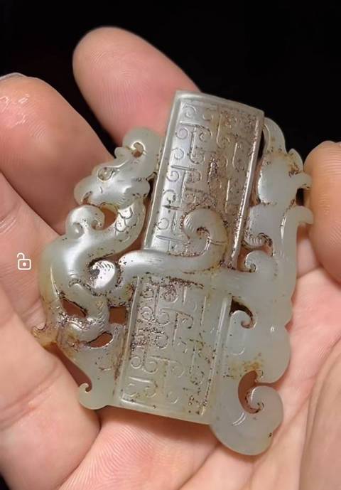 古玩玉器和田玉雕“鳳鳥紋勒”真品鑒賞圖