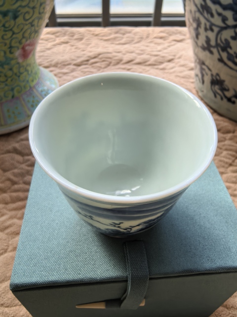 古玩陶瓷青花人物故事杯（日本瓷）真品鑒賞圖