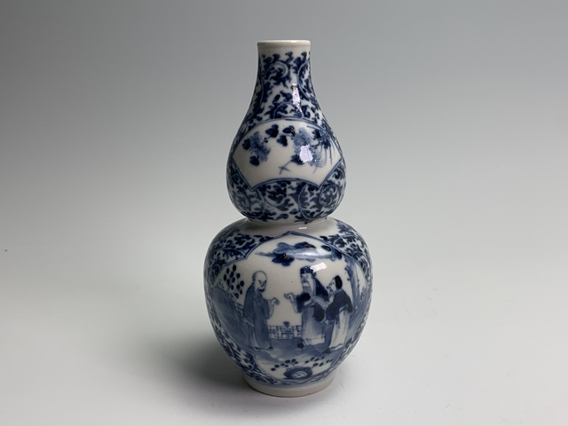 古玩陶瓷清晚期·青花人物紋葫蘆瓶拍賣,當前價格732元