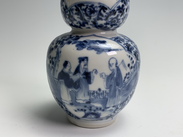 古玩陶瓷清晚期·青花人物紋葫蘆瓶拍賣,當前價格732元