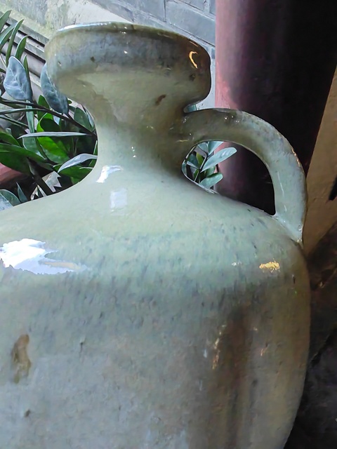 古玩陶瓷華寧窯白釉窯變酒壺真品鑒賞圖
