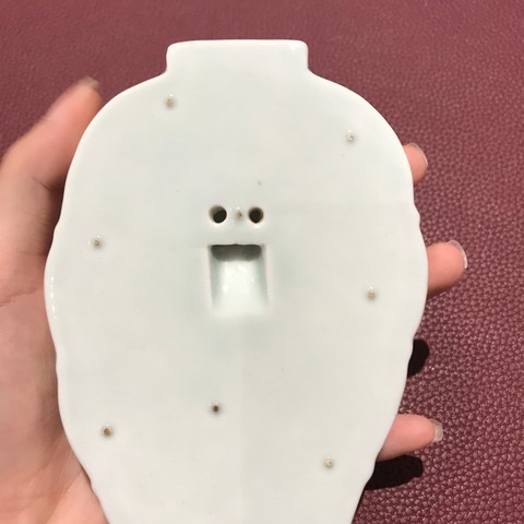 古玩陶瓷青花皮球花壁瓶真品鑒賞圖