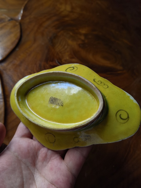 古玩陶瓷晚清海棠盤真品鑒賞圖
