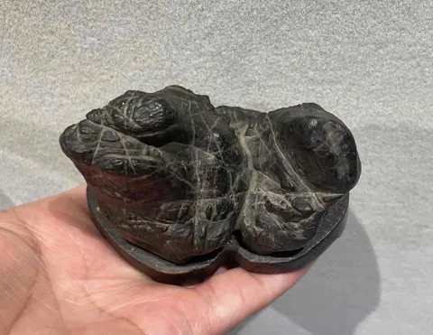 古玩雜項靈壁石(含座)真品鑒賞圖