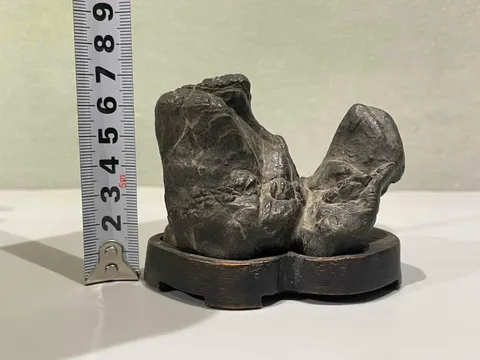 古玩雜項靈壁石(含座)真品鑒賞圖