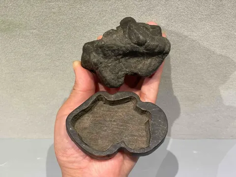 古玩雜項靈壁石(含座)真品鑒賞圖