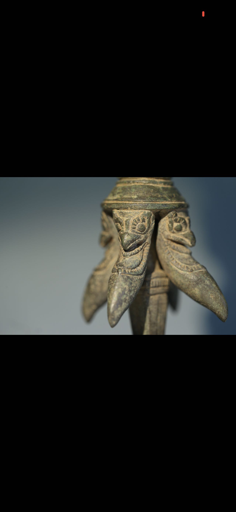 古玩銅器高棉風格五股金剛杵真品鑒賞圖