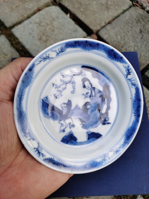 古玩陶瓷青花人物故事盤真品鑒賞圖