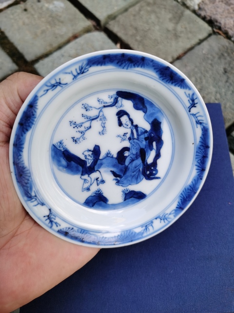 古玩陶瓷青花人物故事盤真品鑒賞圖