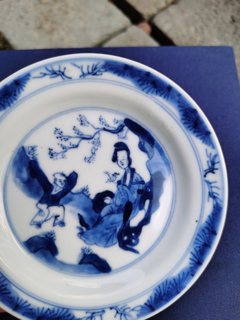 古玩陶瓷青花人物故事盤真品鑒賞圖