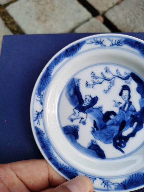 古玩陶瓷青花人物故事盤真品鑒賞圖