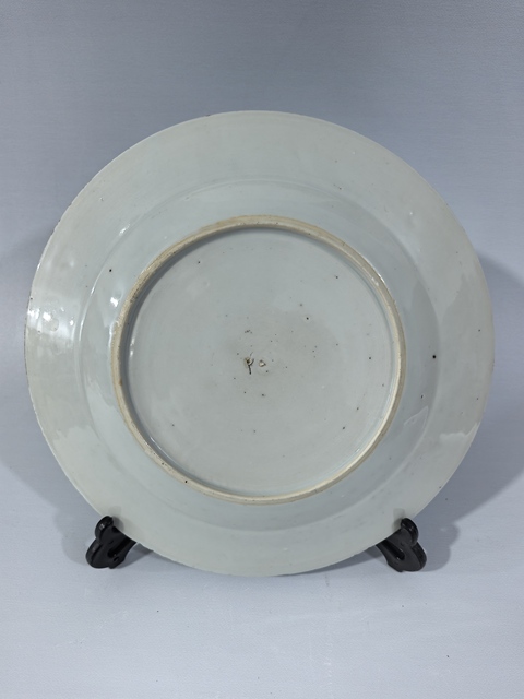 古玩陶瓷清中早·青花花卉賞盤真品鑒賞圖