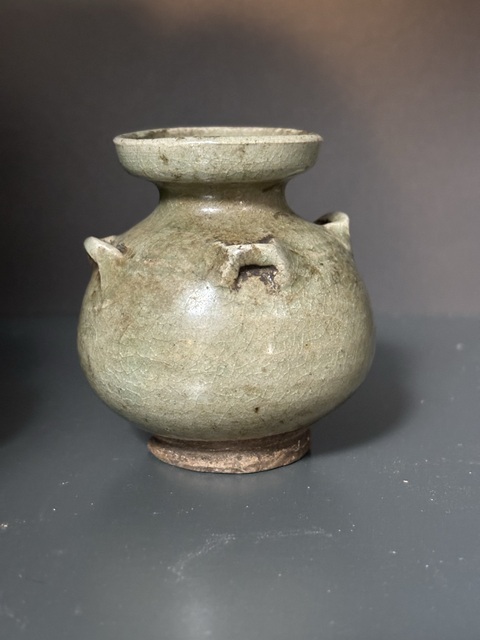 古玩陶瓷兩晉南北朝·青瓷四系罐真品鑒賞圖