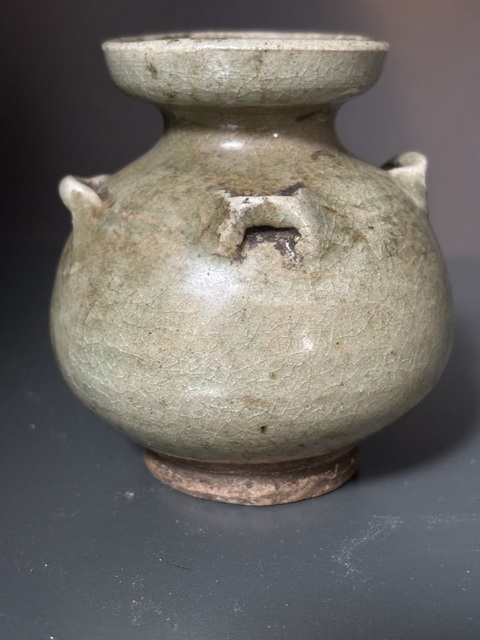 古玩陶瓷兩晉南北朝·青瓷四系罐真品鑒賞圖