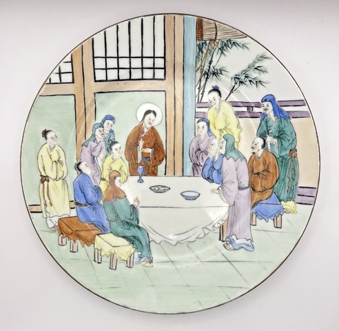 古玩陶瓷人物盤真品鑒賞圖
