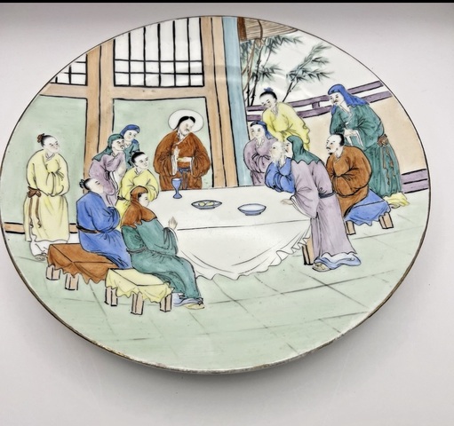 古玩陶瓷人物盤真品鑒賞圖