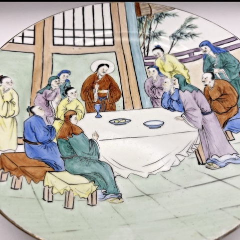 古玩陶瓷人物盤真品鑒賞圖