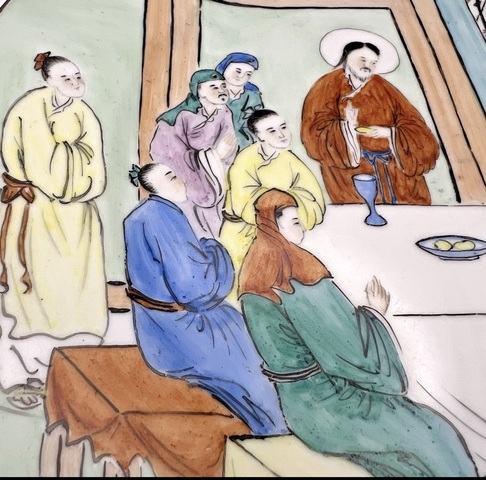 古玩陶瓷人物盤真品鑒賞圖