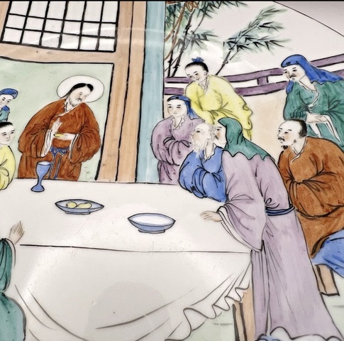 古玩陶瓷人物盤真品鑒賞圖