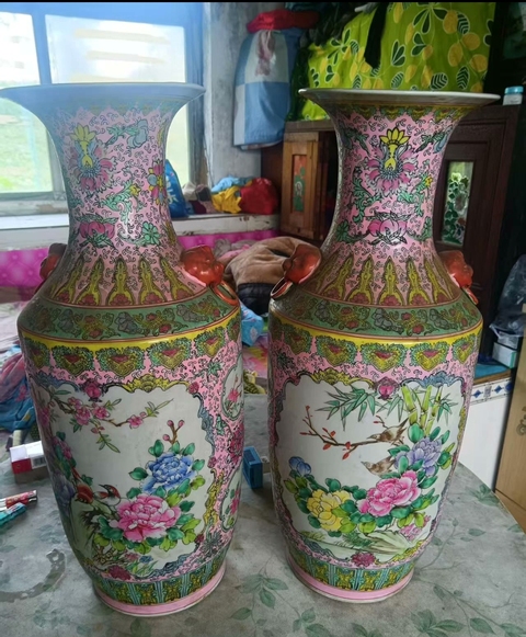 古玩陶瓷花鳥紋瓶真品鑒賞圖