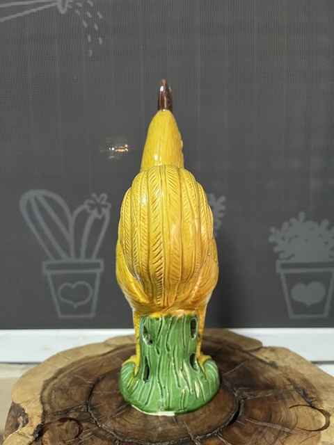 古玩陶瓷素三彩公雞擺件真品鑒賞圖
