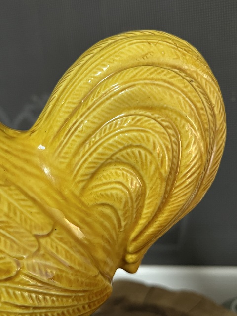 古玩陶瓷素三彩公雞擺件真品鑒賞圖