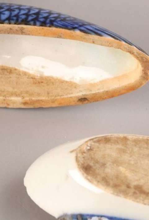 古玩陶瓷青花游禽蓋盒真品鑒賞圖