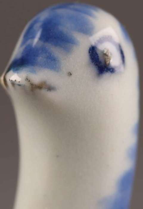 古玩陶瓷青花游禽蓋盒真品鑒賞圖