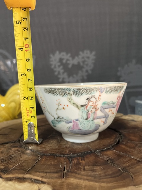 古玩陶瓷西廂記長亭送別人物紋粉彩杯拍賣,當前價格450元